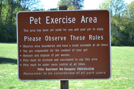 Pet exercise rules